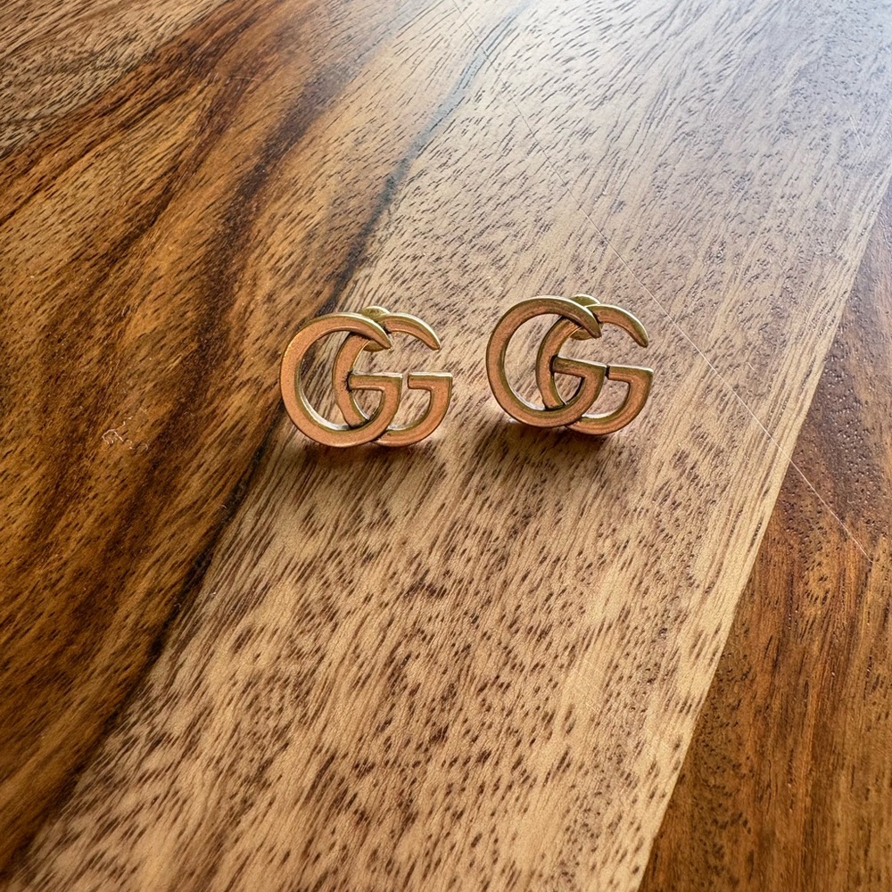Gucci GG Gold Logo Earrings